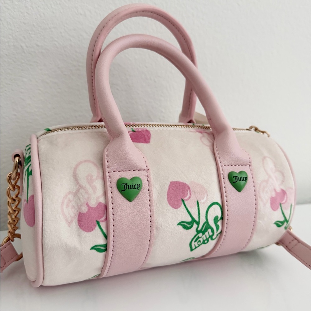 Juicy Couture UK Retro Cherry Cream Round Barrel Bag